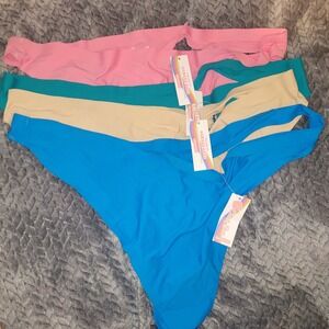 Cheek Boss 4 Pack Seamless Thong Underwear Set Multicolor Plus Size 4XL NWT